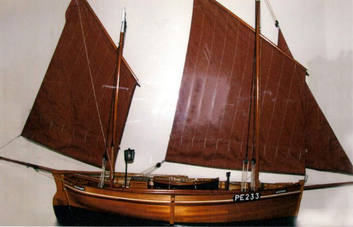 A model of the Newlyn lugger Mystery (photo; Ron Hogg)
